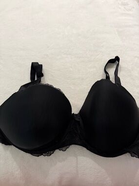 VICTORIA SECRET DREAM ANGEL Black LIGHTLY LINED DEMI BRA 40DDD